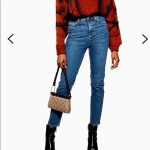 Topshop Mid blue Orson straight leg jeans